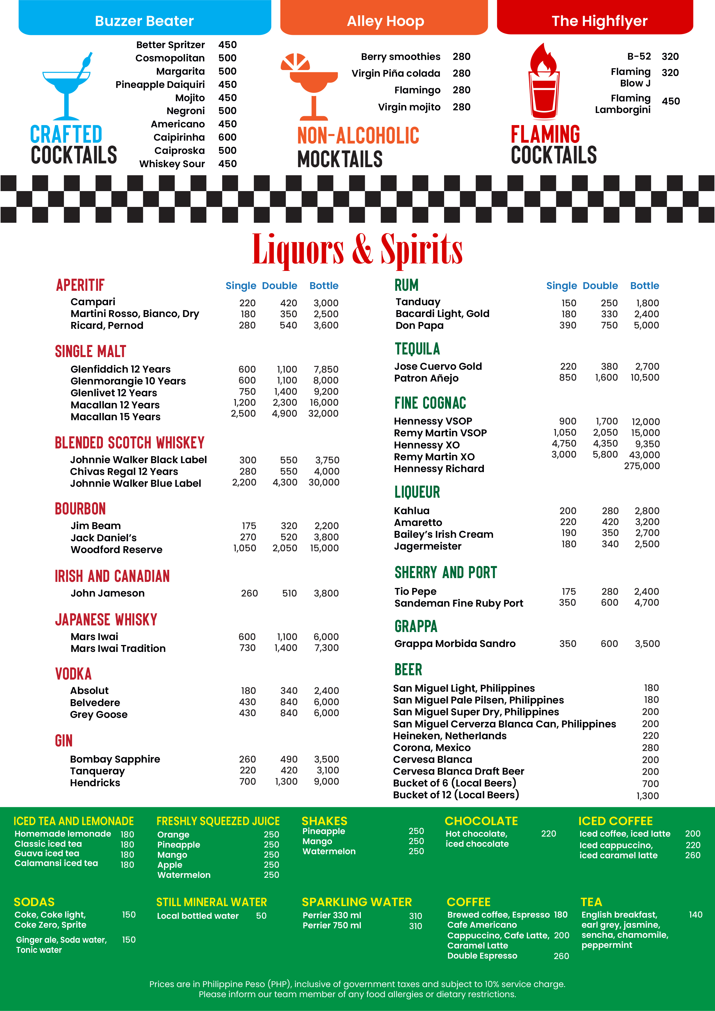 Edge Sports Bar Menu